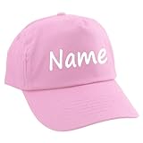 Elefantasie Personalisierte Cap für Kinder Baseball Kappe mit Name oder Wunschwort Bedruckt für Jungen und Mädchen Rosa