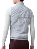 INBIKE Leichte Fahrradweste Windbreaker Weste Herren Ärmellos Sommer Winddicht Reflektierend Atmungsaktive UV50+ Laufweste Fahrrad Rennrad City Freizeit Grau M