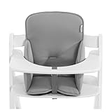hauck Alpha Cosy, Stretch Grey - Hochstuhl Sitzverkleinerer Kissen für Babys ab 6 Monaten - Kompatibel mit Arketa, Beta+, Alpha+ Holzhochstuhl - mit Stabilisierten Seiten - Handwäsche