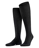 FALKE Herren Kniestrümpfe Airport M KH Wolle Baumwolle lang einfarbig 1 Paar, Schwarz (Black 3000), 43-44