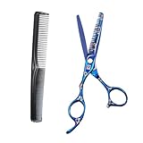 TOVINANNA Haarschere Friseur Effilierschere Friseurschere Haarschneidescheren-kit Nagelschere Haarschneideschere Scheren Augenbrauenschere Maniküreschere Haarschneider Bunte Schere Blue