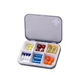 Healeved 2er-box Lagerbehälter Bin Fall Spender Tragbar Pillendose Medizin Veranstalter Wöchentliche Pille Abteil Lagerung Grey