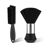 JIYIN 2 Stück Neck Duster Brush Set, Friseurpinsel Reinigungsbürste Nackenbürste Friseurpinsel Sleek Bun Bürste Friseur Bürste Haarpinsel Set für Die Reinigung Gebrochener Haare am Hals