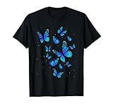 Blauer Schmetterling Kunst Garten Schöne Schmetterlinge T-Shirt