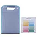 Qcwwy Akkordeon-Ordner, 13 Schichten, Fächer-Organizer, A4-Papier-Dokumenten-Organizer mit Runder Kante, Verdickter Griff, Wasserdicht, für Zuhause, Schule, für 300 Blatt (Sternenlichtblau)