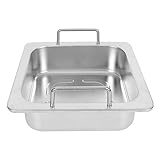 MAGICLULU Quadratischer heißer Topf Scheuern Soße Sieb unser Kochgeschirr Deckel induktion fondue elektrisches fondue pfannenwender Küchenzubehör heißer Topf zu Hause Rostfreier Stahl Silver