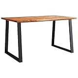 vidaXL Esstisch Baumkante 140x80x75 cm Massivholz Akazie