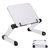 Buchständer Leseständer Einstellbarer, Buchhalter Ergonomischer Kochbuchhalter mit Büroklammern, Faltbar und Tragbar Buch Halterung für große schwere Lehrbücher Musikbücher Tablet Laptop Bett Küche