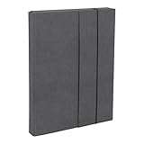 BIGSO OLOF A4 Mappe mit Gummiband – Aktenmappe aus Faserplatte und Papier in Leinenoptik – extra geräumige Sammelmappe für Dokumente, Akten, Unterlagen usw. – schwarz