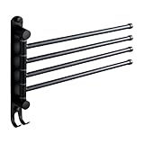 Generchin Badetuchhalter Schwenkbarer Handtuchhalter Badezimmer Schwenkarm Handtuchhalter Wandmontierter Kleiderbügel 4 Takte