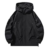 Cexiakong Herren Fahrradjacke Atmungsaktiv Softshelljacke Einfarbig Outdoorjacke Outdoor Kapuzenjacke Fashion Freizeitjacke Mit Reißverschlusstaschen Übergangsjacke Funktionsjacke Wanderjacke
