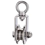 KCNOFNC 40mm Umlenkrolle mit 2 Kugellager, Edelstahl Fitness flaschenzug，Umlenkrollen für 8mm Seile Stahlseil, Tragkraft 200kg 1 Stück