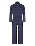 iiniim Herren Arbeitsoveralls Blaumann Overall Jumpsuit Arbeitsanzug Handwerker mit Reißverschluss Werkstatt Anzug Mechanisch Arbeitskleidung Marine Blau 3XL