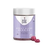Sleep Melatonin Gummies mit Vitamin B6 - Melatonin hochdosiert Schlafhilfe - 60 vegane Gummibärchen mit Brombeergeschmack für 2 Monate - Natürlich, Laborgeprüft und Ohne Zuckerzusatz - Jelly Pills®