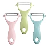 Sparschäler, 3 Stück Universalschäler Sparschäler, Schäler Gemüse Universalschäler, Edelstahl Kartoffelschäler, Multifunktion Y-Förmig Gemüseschäler, für Gemüse Obst, mehrfarbig