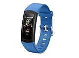 novasmart - runR ONE Fitnesstracker, Aktivitätstracker, Smart Band mit Farbdisplay, Herzfrequenz- und Blutdruckmessungen, Schlafmonitor, Kalorienzähler, Schrittzähler - Blau