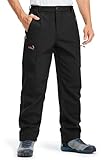 Libin Thermohose Herren Skihose Wanderhose Winter Softshellhose Winterhose Outdoorhose Wasserdicht Schneehose Regenhose Trekkinghose, Schwarz S