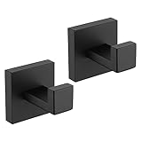 UTHCLO 2 Stück Teiliges Edelstahl Wandhaken Schwarz Punch Clothes Heavy Duty Handtuch Bademantelhaken für Bad Küche Flur Kratzschutz Platzsparend Vielseitig Einsetzbar