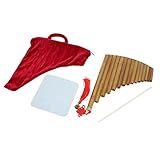 Panflötenflöte, G-Taste, traditionelle chinesische Panflöten aus natürlichem Bambus, leicht zu erlernen, mit Reinigungswerkzeugen zum Spielen(Rechte Hand) Musikinstrumente spielen