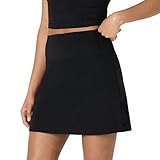 Amazon Essentials Damen Active FormFlex Buttery Soft Tennisrock mit integrierter Shorts und Taschen, Schwarz, XXL