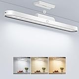 Realky Unterbauleuchte Küche LED, Dimmbare Schrankbeleuchtung Kabellos mit Drei Farbtemperaturen, USB C Aufladbare LED Lichtleiste für Spiegel, Schreibtische, Küchen, Schränke und Wände