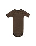 Dilling Baby Kurzarm Body aus Merinowolle - Haselnussbraun 74