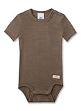 Sanetta Baby-Body kurzarm beige aus Wolle & Seide | Hochwertiger und nachhaltiger Body für Mädchen & Jungen aus Wolle-Seide-Mix. Baby Body
