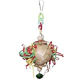 Vogelfuttersuchspielzeug, Conure Spielzeug für Vögel, Futterspielzeug aus geschreddertem Papier mit Glocke – Vogelkäfig-Zubehör mit Metallhaken für Wellensittiche, co