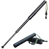 BOSSETY Teleskopschlagstock, 545 /640 mm Schwarz Schlagstock Ausziehbar | 300g Leicht | Rutschfester Griff | Kompakt & Faltbar | Selbstverteidigung & Camping, Trekking, Outdoor (L(64cm) - 1)