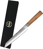 Sumisu Knives - Japanisches Yanagiba-Messer - 67-lagiges Damaskus - Japanisches Filiermesser inklusive Geschenkbox - Sushi und Sashimi - Ergonomischer Griff - Links- und Rechtshänder - 33 CM - Holz