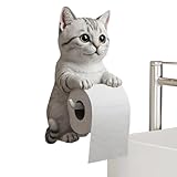 Toilettenpapierhalter in Katzenform, 3D, lustig, Wandhalterung, dekorativ, für Toilettenpapier, Wandaufbewahrung, für Badezimmer und Küche, für Haus, Badezimmer, Schlafsaal