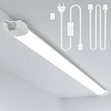 ANTENLICHT LED Feuchtraumleuchte 120CM mit Stecker und Schalter Plug und Play, Einfache Reihenschaltung Werkstattlampe mit 36W 5000k Kaltlweiß 3960Lumen, Wasserfest IP65 für Keller Garage, Weiß