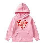 Sweatshirts FüR MäDchen Und Kinder Weiche Bequem Klamotten Mit Herz-Aufdruck Kleidung Modisch Briefdruck Pullover LäSsiger Pullover FüR MäDchen Regular Bekleidung Sweatshirt Mode Kuschel Kleidung