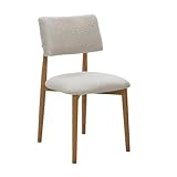 Giga Meubel Esszimmerstuhl Stoff Beige Eiche Natur - 52x47x81 cm - Nova - 2er Set