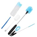 TOYANDONA 4 Stück Babyflaschenbürsten mit Verlängertem Griff Weichem Saugfähigem Bürstenkopf Frei Aufhängeöse Flaschenreiniger für Babyflaschen Becher und Wasserflaschen