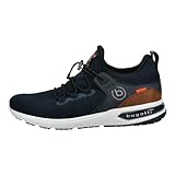 bugatti Herren Low-Top Sneaker, Männer Halbschuhe, Wechselfußbett,Strassenschuhe,Freizeitschuhe,Turnschuhe,Laufschuhe,dunkelblau (4100),41 EU / 7 UK