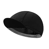 BikingBros Black Cycling Cap - Polyester White Cycling Hat-Under Helmet - Cycling Helmet Liner Breathable&Sweat Uptake，A14，One Size