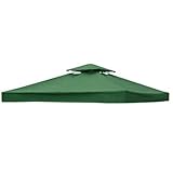 Pavillon-Ersatzdach, 3 x 3 m, 300D wasserdicht, Segeltuch, Pavillon-Dach, UV-Schutz für Outdoor, Garten, Hof, Terrasse, Camping, Wandern, Grün