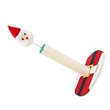 DECOMELODY Weihnachtlicher Sisal Katzenkratzbaum für Wohnung Katzen Vertikaler Bodenkratzpfosten mit Verschleißfestem Seil Langlebiger Kratzstab für Katzen Krallenpflege