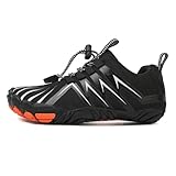 OLZYA Barfußschuhe Outdoor Barfuss Traillaufschuhe Atmungsaktiv Wanderschuhe Zehenschuhe mit Zero-Drop Solhe,Kinder Herren Damen Barfussschuhe rutschfest Fitnessschuhe Gr.26-39