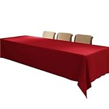 MOHUIED Große rote Hochzeitshotel-Konferenztischdecke verdickte rechteckige Festliche Party-Tischdecke für Veranstaltung, Hochzeit, Bankett & Partys(140 * 180cm)