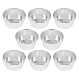 DECHOUS 8 Kleiner Tarteformen aus Kohlenstoffstahl Runde Antihaft Puddingförmchen Backformen für Kleine Mengen Vielseitige Kuchen und Dessertbecher für Backen