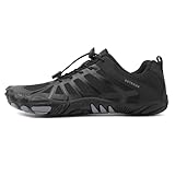 Barfußschuhe Herren Damen Barfuss Schuhe Bequem Barfussschuhe Leicht Zehenschuhe Traillaufschuhe rutschfeste Schwimmschuhe Strandschuhe Outdoor & Indoor Fitnessschuhe.(Schwarz,41 EU)