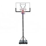 Sport-Thieme Basketballanlage Houston | Mobile Outdoor-Anlage | Höhenverstellbar | Stahl | Befüllbarer Standfuß | Acrylglas-Brett | Inkl. Basketballkorb, Netz, Transportrollen