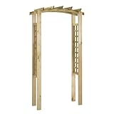 vidaXL Rosenbogen Rankhilfe Rankgitter Gartenbogen Spalier Torbogen Pergola Rosensäule für Kletterpflanzen 110x60x210cm Massivholz Kiefer Imprägniert