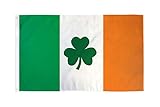 AZ FLAG - Flagge Irland mit Klee - 90x60 cm - Irische Fahne 100% Polyester mit Messing-Ösen - UV-beständig - Vives Farben - 50g
