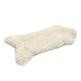 Lammfell Weiß 110-120 cm - Weich Schaffell Echt - Natürliche Lammfell Teppich Wohnzimmer - Flauschig Lammfell Echt - Deko Fell Schlafzimmer - Naturfell - Lammfelle