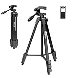 MOSISO 58 Zoll Kamera Telefon Stativ Ständer, Leichtgewicht Reisen Stativ mit Tablet Telefon Mount für Spiegellos Kamera/Phone/Projektor/Ringlicht/Spektive, für Vlogging/Schießen, 6.6lb Load, Schwarz