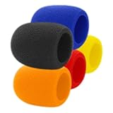 MINAOLULUS 5 Stück Mikrofon Windschutz Farbig Universelle Windschutzscheiben aus Leichtem Verschleißfestem Schaumstoff für Verbesserten Klang bei Outdoor Bühne und Studio