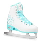 SMJ Snowbella Schlittschuhe VERSTELLBAR Damen Mädchen Eiskunstlauf Eislaufschuhe Klassische Eislauf Weiß/Mint | Größen: 31-34, 35-38, 39-42 (L (39-42))
